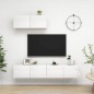 vidaXL Mobili TV 3 pz Bianco Lucido in Legno Multistrato vidaXL Mobili TV 3 pz Bianco Lucido in Legno Multistrato