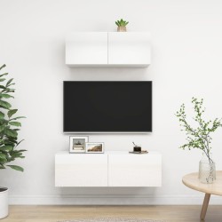 vidaXL Set Mobile TV 2 pz Bianco Lucido in Truciolato