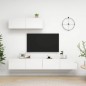 vidaXL Mobili Porta TV 3 pz Bianco Lucido in Legno Multistrato vidaXL Mobili Porta TV 3 pz Bianco Lucido in Legno Multistrato