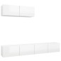 vidaXL Mobili Porta TV 3 pz Bianco Lucido in Legno Multistrato vidaXL Mobili Porta TV 3 pz Bianco Lucido in Legno Multistrato