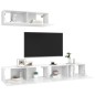 vidaXL Mobili Porta TV 3 pz Bianco Lucido in Legno Multistrato vidaXL Mobili Porta TV 3 pz Bianco Lucido in Legno Multistrato