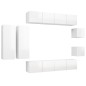 vidaXL Set Mobili TV 8 pz Bianco Lucido in Truciolato vidaXL Set Mobili TV 8 pz Bianco Lucido in Truciolato