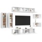 vidaXL Set Mobili TV 8 pz Bianco Lucido in Truciolato vidaXL Set Mobili TV 8 pz Bianco Lucido in Truciolato