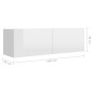 vidaXL Set Mobili TV 8 pz Bianco Lucido in Truciolato vidaXL Set Mobili TV 8 pz Bianco Lucido in Truciolato