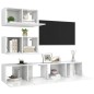 vidaXL Set Mobili TV 4 pz Bianco Lucido in Truciolato vidaXL Set Mobili TV 4 pz Bianco Lucido in Truciolato