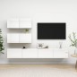 vidaXL Set di Mobili Porta TV 4 pz Bianco Lucido in Legno Multistrato vidaXL Set di Mobili Porta TV 4 pz Bianco Lucido in Legno Multistrato