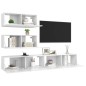 vidaXL Set di Mobili Porta TV 4 pz Bianco Lucido in Legno Multistrato vidaXL Set di Mobili Porta TV 4 pz Bianco Lucido in Legno Multistrato