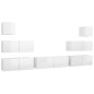 vidaXL Set di Mobili Porta TV 7 pz Bianco Lucido in Legno Multistrato vidaXL Set di Mobili Porta TV 7 pz Bianco Lucido in Legno Multistrato