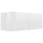 vidaXL Set di Mobili Porta TV 7 pz Bianco Lucido in Legno Multistrato vidaXL Set di Mobili Porta TV 7 pz Bianco Lucido in Legno Multistrato