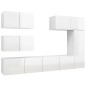 vidaXL Set Mobile TV 6 pz Bianco Lucido in Truciolato vidaXL Set Mobile TV 6 pz Bianco Lucido in Truciolato