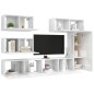 vidaXL Set Mobile TV 6 pz Bianco Lucido in Truciolato vidaXL Set Mobile TV 6 pz Bianco Lucido in Truciolato