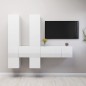 vidaXL Set Mobile TV 7 pz Bianco Lucido in Truciolato vidaXL Set Mobile TV 7 pz Bianco Lucido in Truciolato