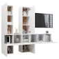 vidaXL Set Mobile TV 7 pz Bianco Lucido in Truciolato vidaXL Set Mobile TV 7 pz Bianco Lucido in Truciolato