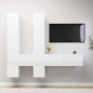vidaXL Set Mobile TV 6 pz Bianco Lucido in Truciolato vidaXL Set Mobile TV 6 pz Bianco Lucido in Truciolato