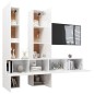 vidaXL Set Mobile TV 6 pz Bianco Lucido in Truciolato vidaXL Set Mobile TV 6 pz Bianco Lucido in Truciolato