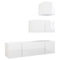 vidaXL Set Mobile TV 4 pz Bianco Lucido in Truciolato vidaXL Set Mobile TV 4 pz Bianco Lucido in Truciolato
