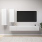 vidaXL Set Mobile TV 4 pz Bianco Lucido in Truciolato vidaXL Set Mobile TV 4 pz Bianco Lucido in Truciolato