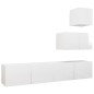 vidaXL Set di Mobili Porta TV 4 pz Bianco Lucido in Legno Multistrato vidaXL Set di Mobili Porta TV 4 pz Bianco Lucido in Legno Multistrato