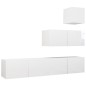 vidaXL Set Mobile TV 4 pz Bianco Lucido in Truciolato vidaXL Set Mobile TV 4 pz Bianco Lucido in Truciolato