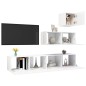 vidaXL Set Mobile TV 4 pz Bianco Lucido in Truciolato vidaXL Set Mobile TV 4 pz Bianco Lucido in Truciolato