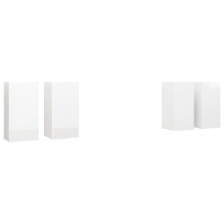 vidaXL Mobili TV Bianco Lucido 4 pz 30,5x30x60 cm in Truciolato