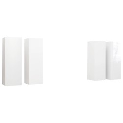 vidaXL Mobili TV Bianco Lucido 4 pz 30,5x30x90 cm in Truciolato