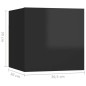 vidaXL Armadietti a Parete per TV 8 pz Nero Lucido 30,5x30x30 cm vidaXL Armadietti a Parete per TV 8 pz Nero Lucido 30,5x30x30 cm