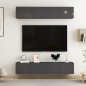 vidaXL Mobili TV 4 pz Grigio Lucido 80x30x30 cm in Truciolato vidaXL Mobili TV 4 pz Grigio Lucido 80x30x30 cm in Truciolato