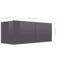 vidaXL Mobili TV 4 pz Grigio Lucido 80x30x30 cm in Truciolato vidaXL Mobili TV 4 pz Grigio Lucido 80x30x30 cm in Truciolato