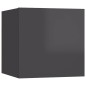 vidaXL Set Mobile TV 6 pz Grigio Lucido in Truciolato vidaXL Set Mobile TV 6 pz Grigio Lucido in Truciolato