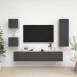 vidaXL Set Mobile TV 5 pz Grigio Lucido in Truciolato vidaXL Set Mobile TV 5 pz Grigio Lucido in Truciolato