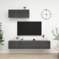 vidaXL Mobili TV 3 pz Grigio Lucido in Truciolato vidaXL Mobili TV 3 pz Grigio Lucido in Truciolato