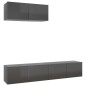 vidaXL Mobili TV 3 pz Grigio Lucido in Truciolato vidaXL Mobili TV 3 pz Grigio Lucido in Truciolato