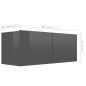 vidaXL Mobili TV 3 pz Grigio Lucido in Truciolato vidaXL Mobili TV 3 pz Grigio Lucido in Truciolato