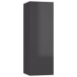 vidaXL Set Mobile TV 4 pz Grigio Lucido in Truciolato vidaXL Set Mobile TV 4 pz Grigio Lucido in Truciolato