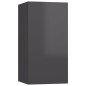vidaXL Set Mobile TV 4 pz Grigio Lucido in Truciolato vidaXL Set Mobile TV 4 pz Grigio Lucido in Truciolato