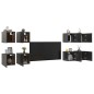 vidaXL Mobili Porta TV a Parete 8 pz Grigio Lucido 30,5x30x30 cm vidaXL Mobili Porta TV a Parete 8 pz Grigio Lucido 30,5x30x30 cm
