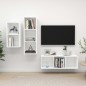 vidaXL Set Mobile TV 3 pz Bianco in Truciolato vidaXL Set Mobile TV 3 pz Bianco in Truciolato