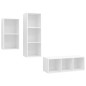 vidaXL Set Mobile TV 3 pz Bianco in Truciolato vidaXL Set Mobile TV 3 pz Bianco in Truciolato