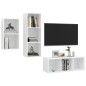 vidaXL Set Mobile TV 3 pz Bianco in Truciolato vidaXL Set Mobile TV 3 pz Bianco in Truciolato