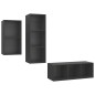 vidaXL Set Mobile TV 3 pz Grigio in Truciolato vidaXL Set Mobile TV 3 pz Grigio in Truciolato