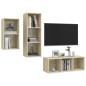 vidaXL Set Porta TV 3 pz Rovere Sonoma in Truciolato vidaXL Set Porta TV 3 pz Rovere Sonoma in Truciolato