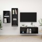 vidaXL Set Mobili TV 3 pz Nero Lucido in Legno Multistrato vidaXL Set Mobili TV 3 pz Nero Lucido in Legno Multistrato
