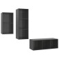 vidaXL Set Mobile TV 3 pz Grigio Lucido in Truciolato
