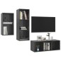 vidaXL Set Mobile TV 3 pz Grigio Lucido in Truciolato