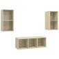 vidaXL Set Porta TV 3 pz Rovere Sonoma in Truciolato