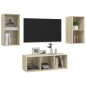 vidaXL Set Porta TV 3 pz Rovere Sonoma in Truciolato