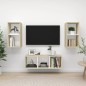 vidaXL Set Porta TV 3 pz Bianco e Rovere Sonoma in Truciolato vidaXL Set Porta TV 3 pz Bianco e Rovere Sonoma in Truciolato