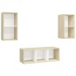 vidaXL Set Porta TV 3 pz Bianco e Rovere Sonoma in Truciolato vidaXL Set Porta TV 3 pz Bianco e Rovere Sonoma in Truciolato