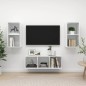 vidaXL Set Mobile TV 3 pz Bianco Lucido in Truciolato vidaXL Set Mobile TV 3 pz Bianco Lucido in Truciolato